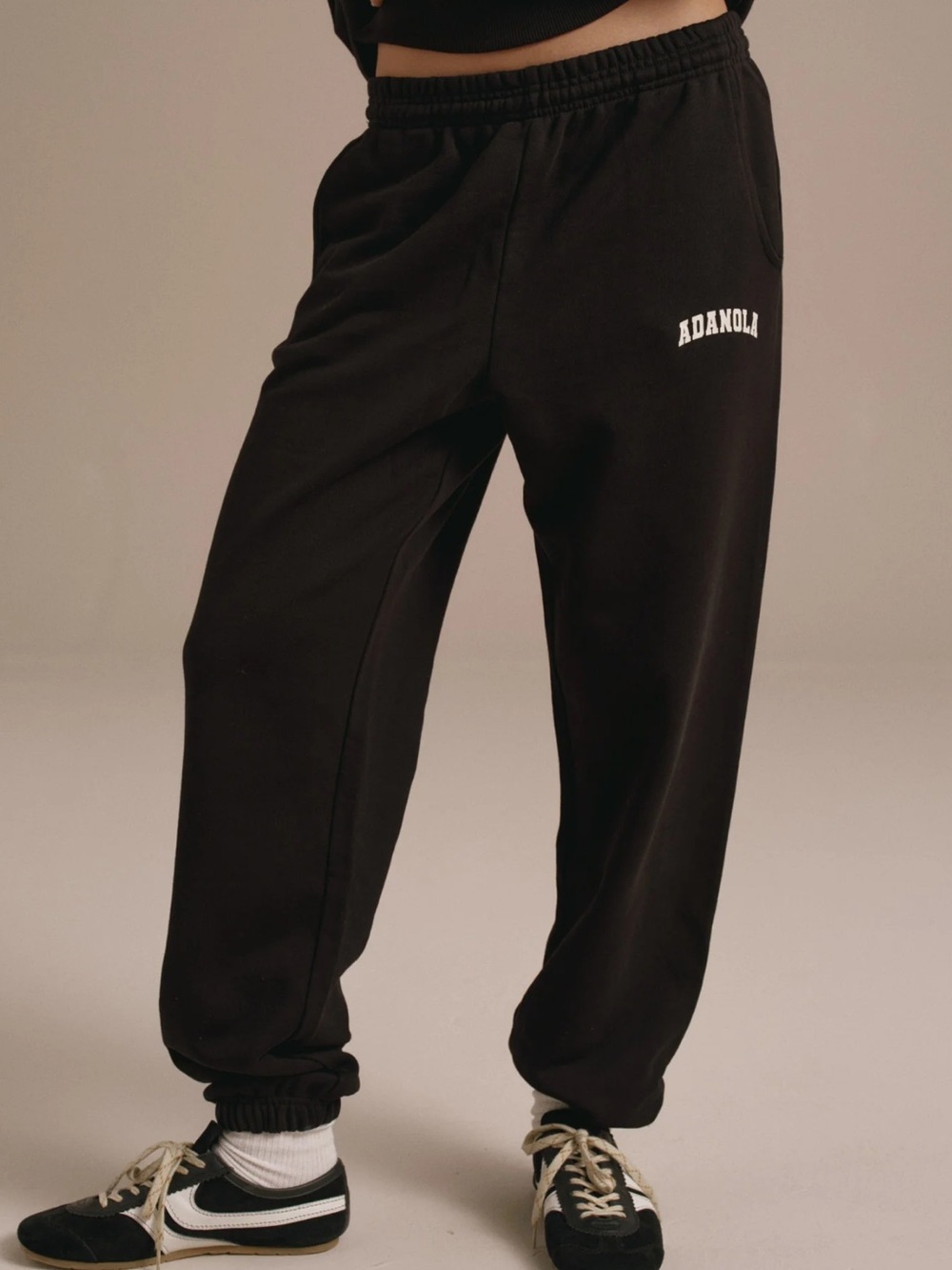Adanola Black Logo Jogger Sweatpants NWT